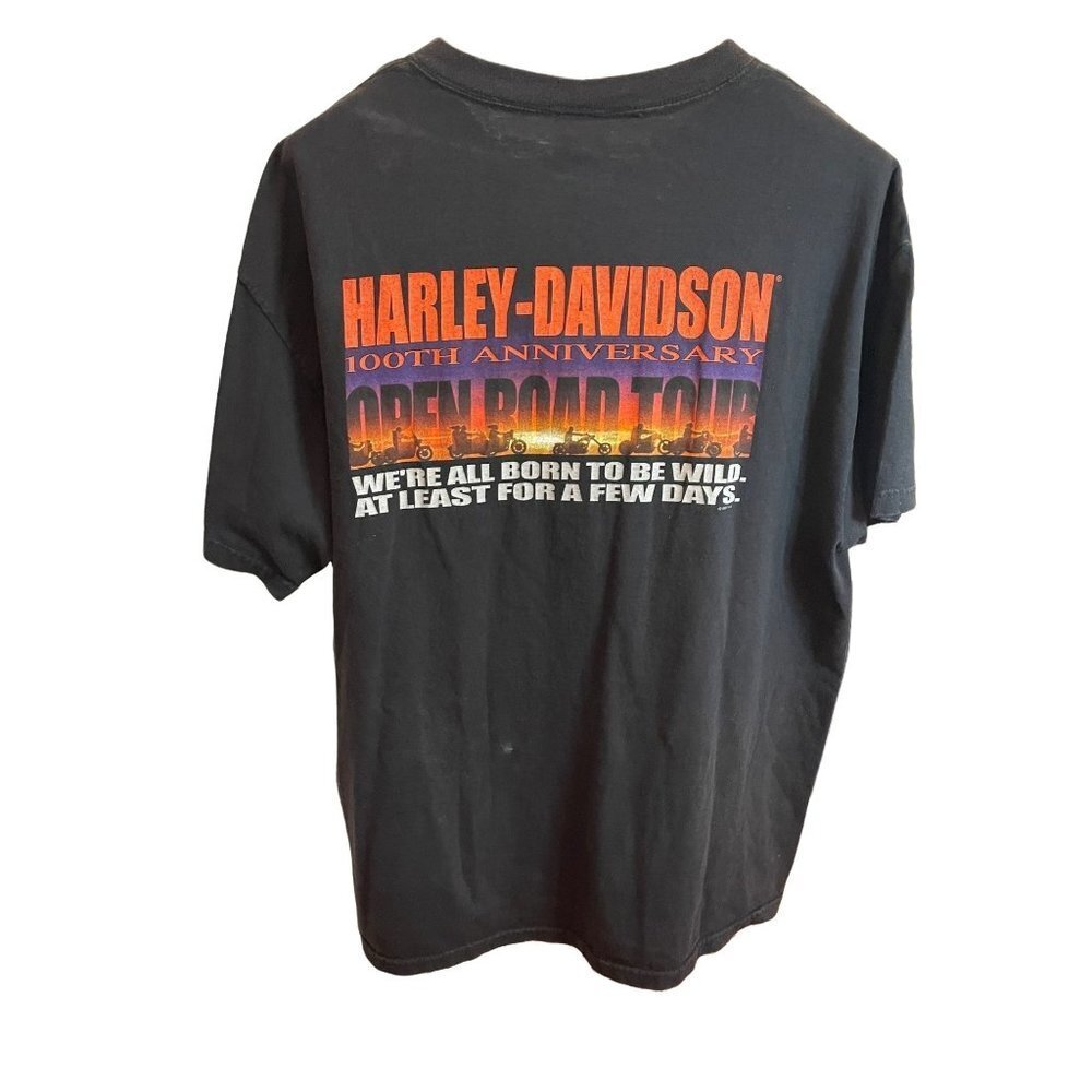 Harley-Davidson 100th Anniversary Open Road Tour Black T-Shirt Sz XL